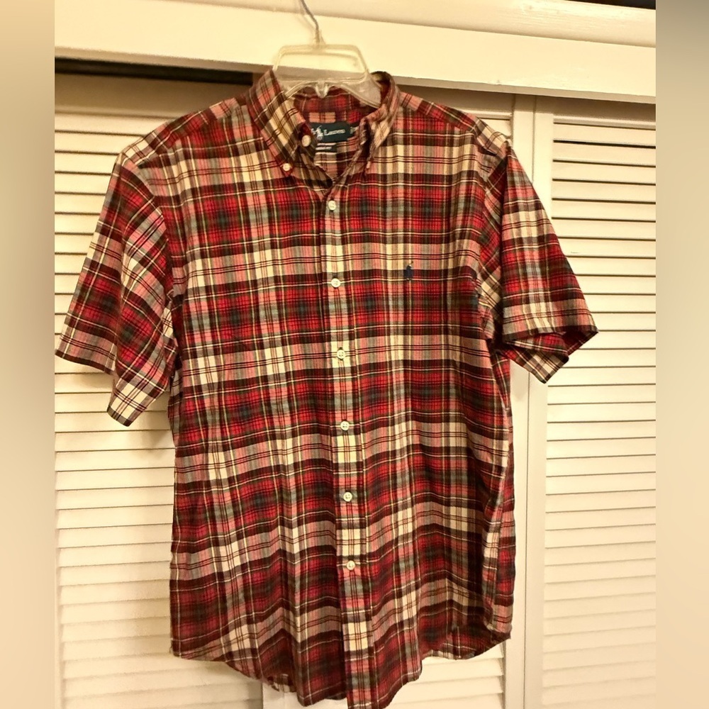 Ralph Lauren Classic Red Plaid Men's Shirt Sz M